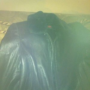 Black leather coat